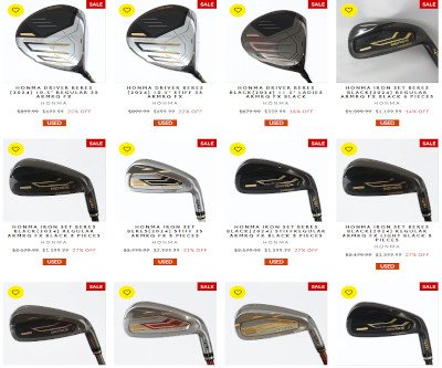 Used and New Honma Golf Clubs